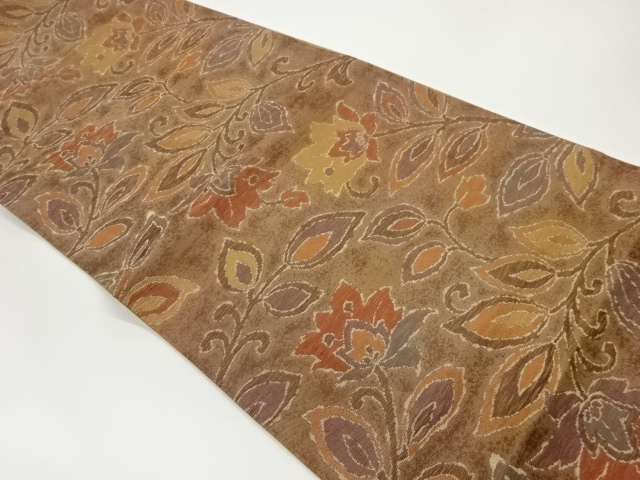 花唐草模様織出し袋帯